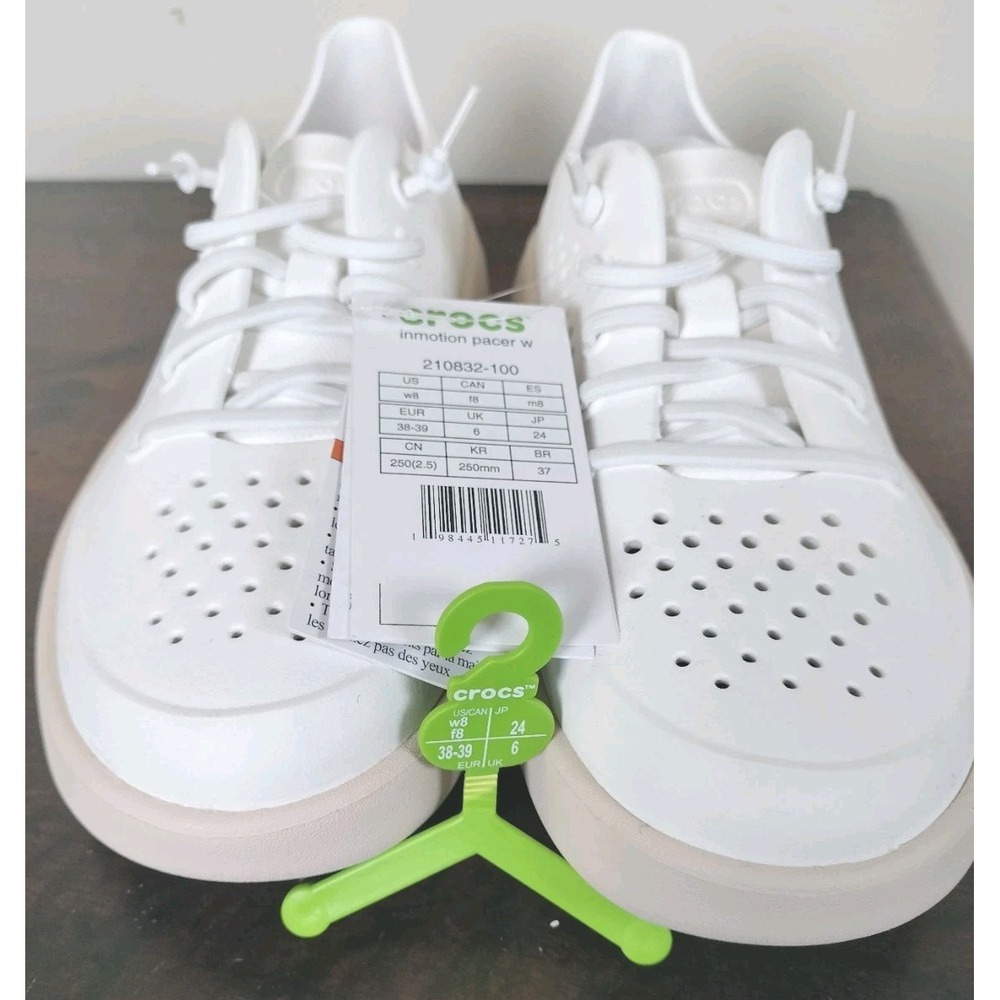 NWT Crocs InMotion Pacer Shoes Womens Size 8.5 (W8 / EU 38-39) White LiteRide